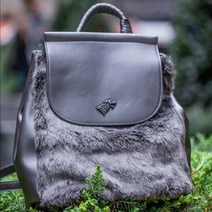 NEW 🐺 Stark Game of Thrones Bag HBO | fur wolf backpack Danielle Nicole
